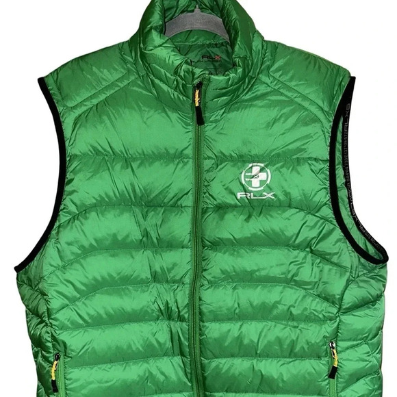 RLX Ralph Lauren Kelly Green Puffer Vest Size Large - Picture 2 of 8
